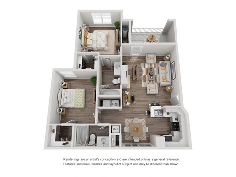 bedroom floor plan | the edge at 450 at The Madison at Adams Farm, Greensboro, NC